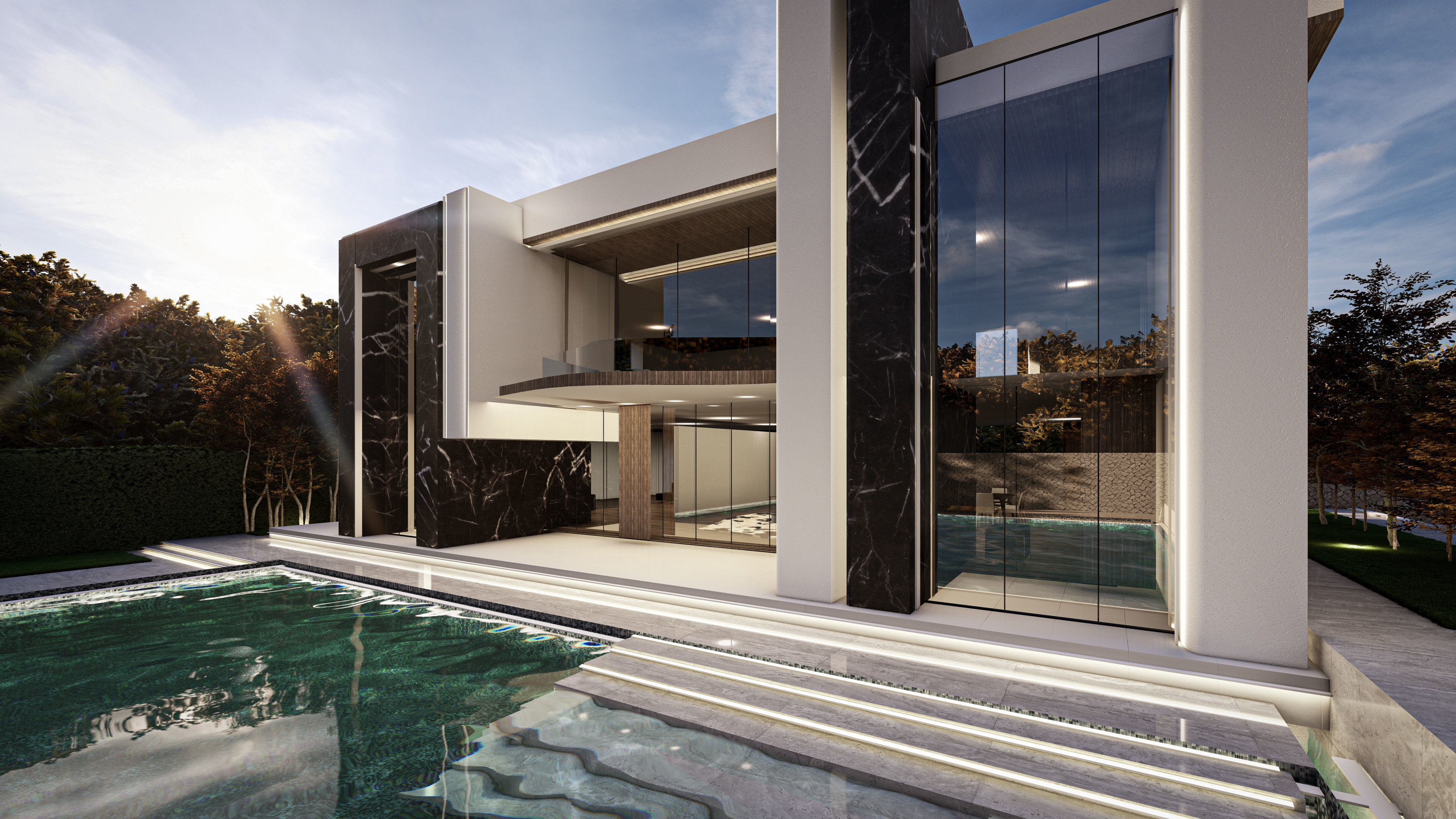 Modern Luxury Villa Exterior Design  Model Low-poly 3D model_4