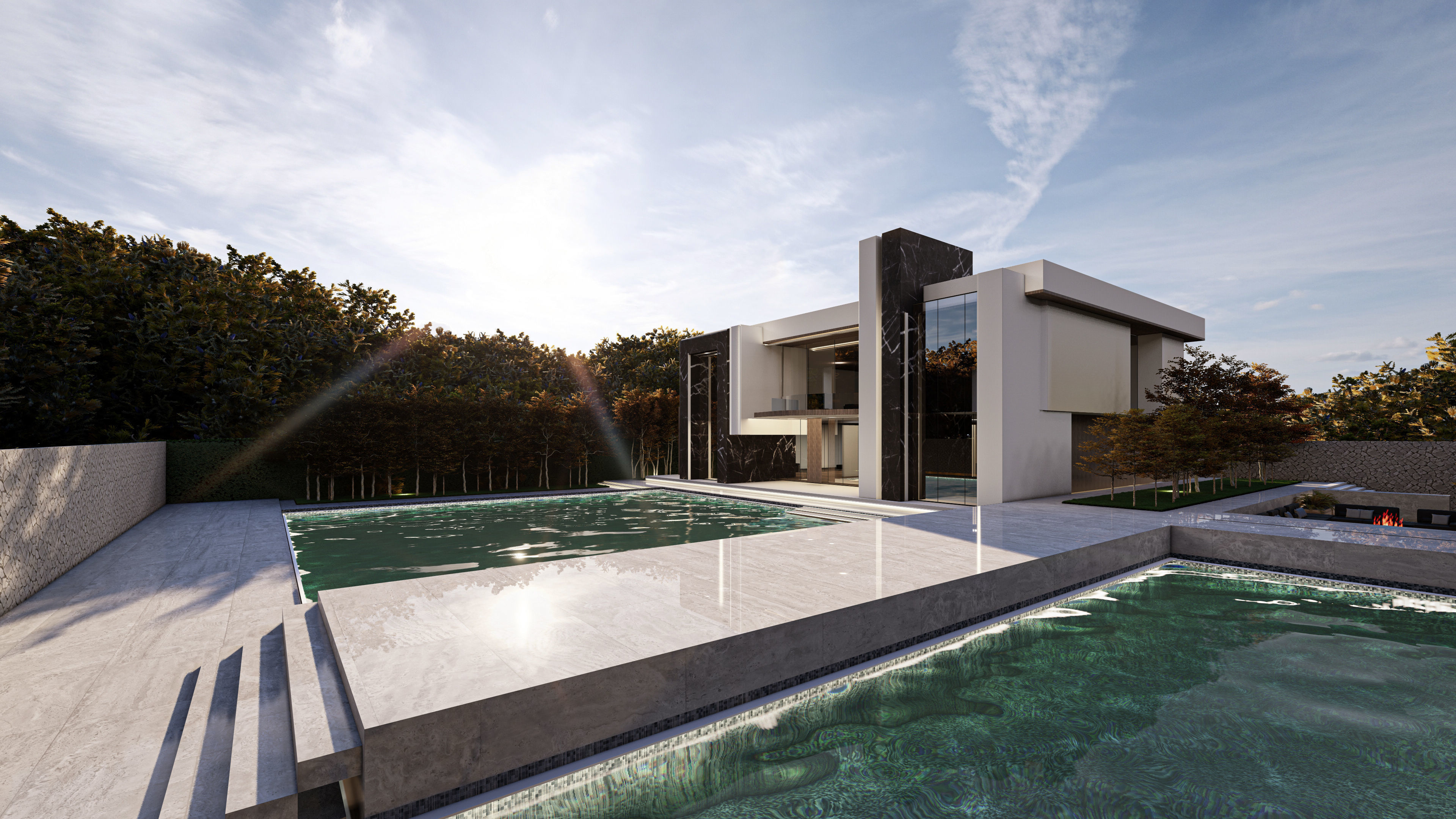 Modern Luxury Villa Exterior Design  Model Low-poly 3D model_13