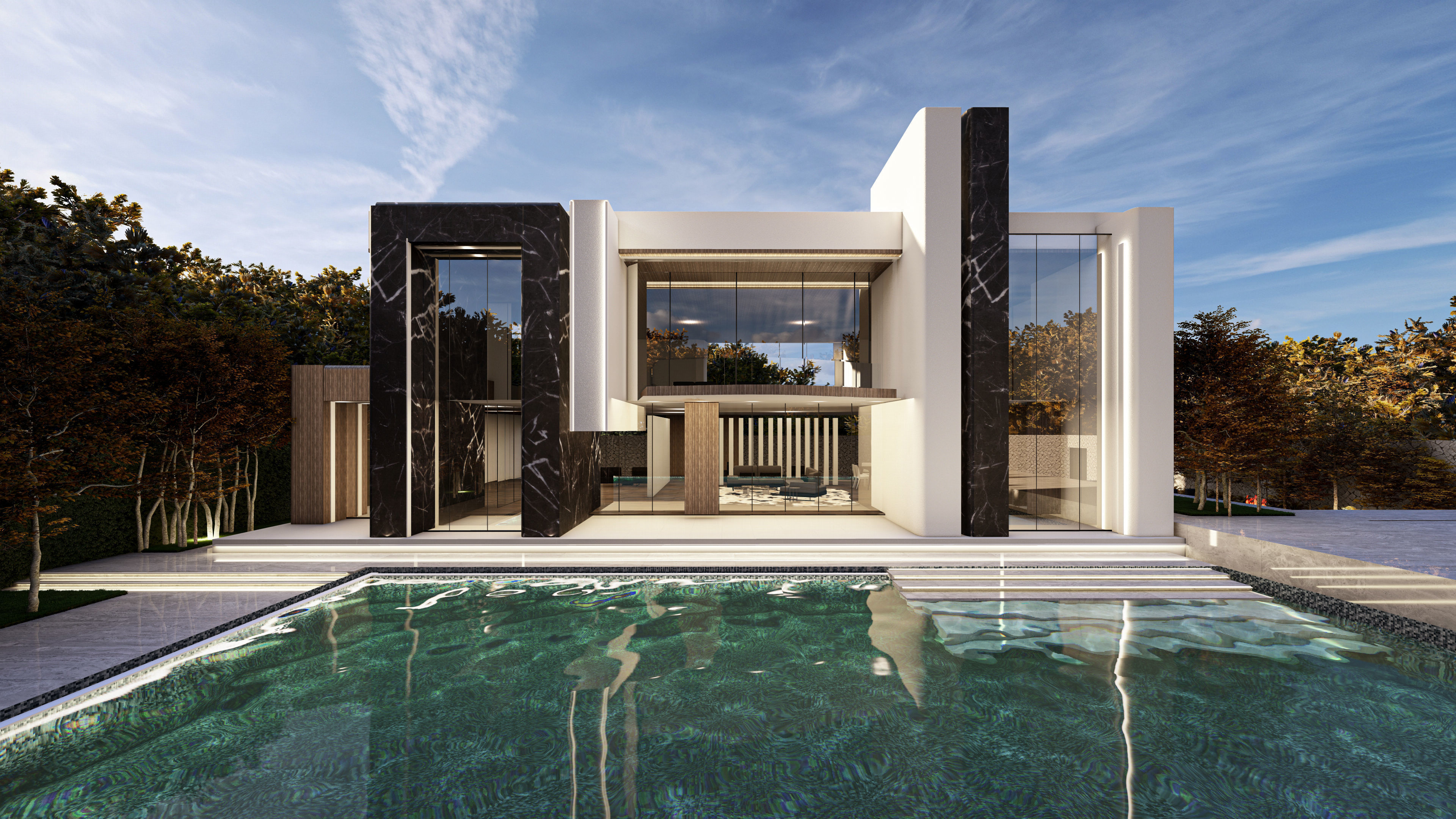 Modern Luxury Villa Exterior Design  Model Low-poly 3D model_2