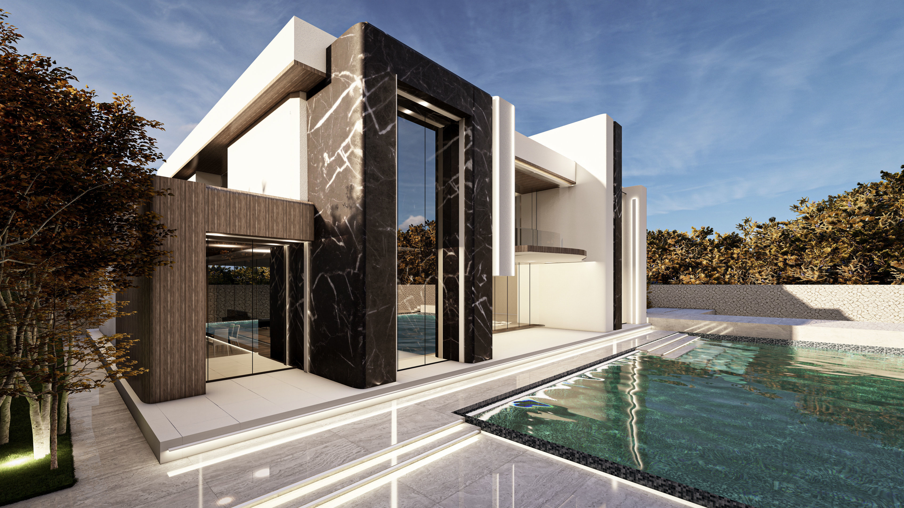 Modern Luxury Villa Exterior Design  Model Low-poly 3D model_12