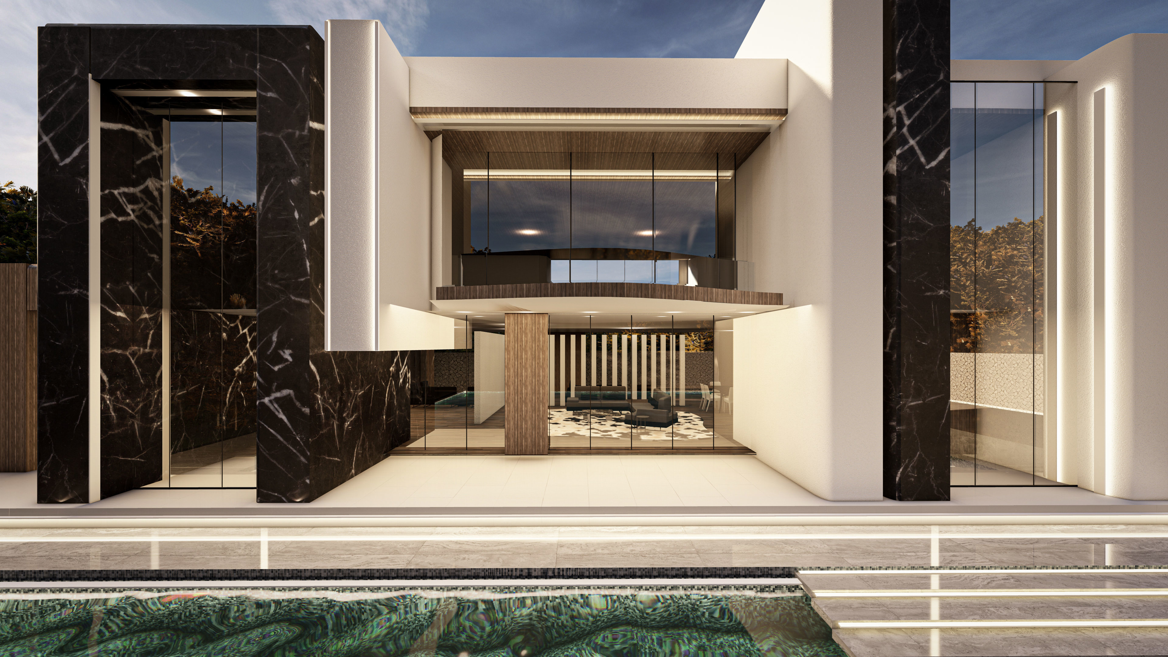 Modern Luxury Villa Exterior Design  Model Low-poly 3D model_7