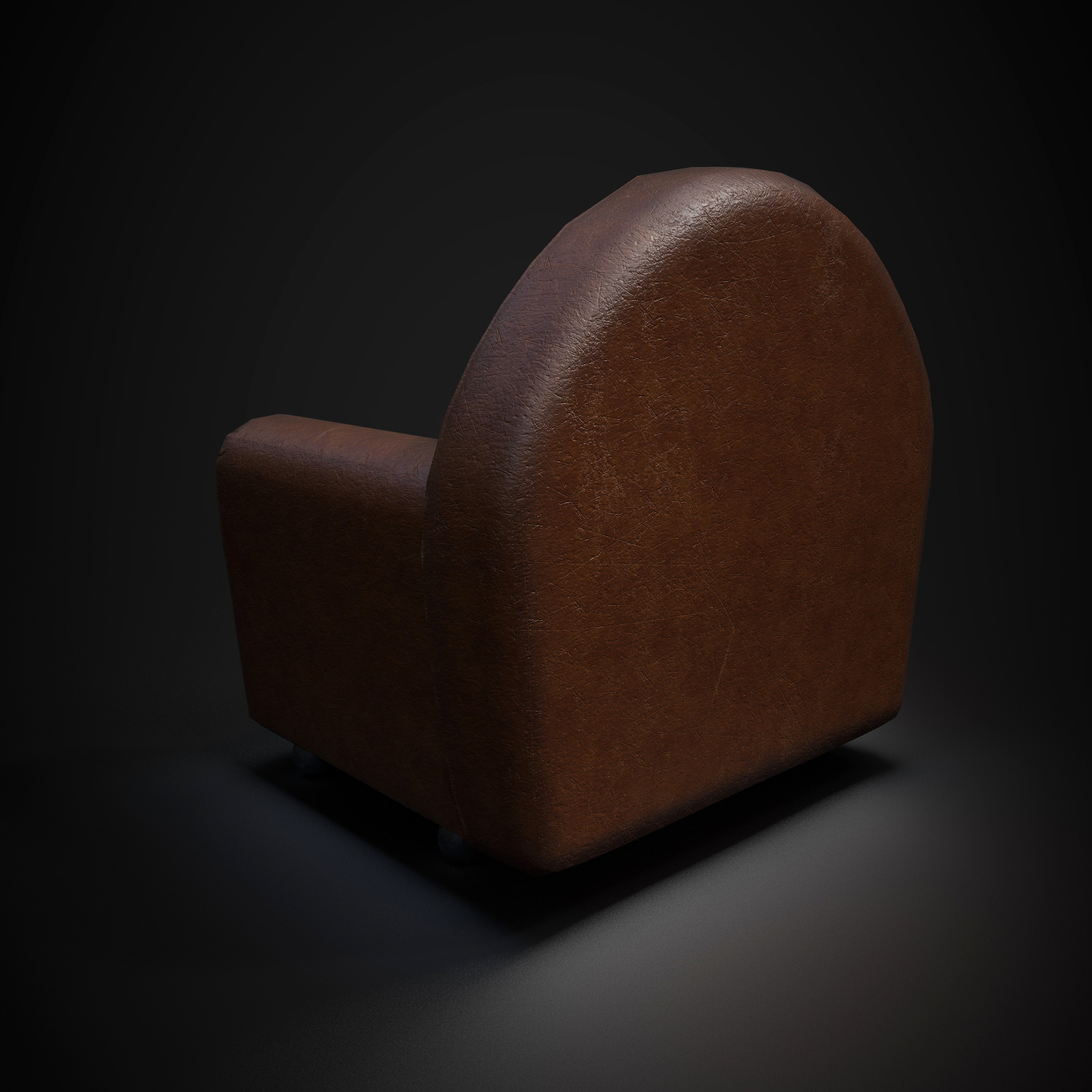 leather sofa lowpoly game asset Low-poly 3D model_4