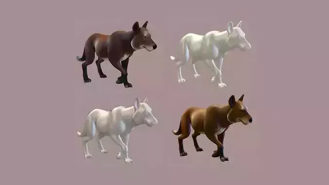 3d modeling mythical wolf-like creature