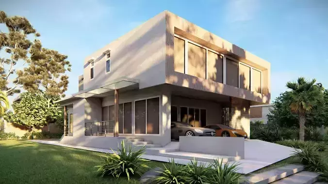 Casa Scene-villa-modern house  3D model