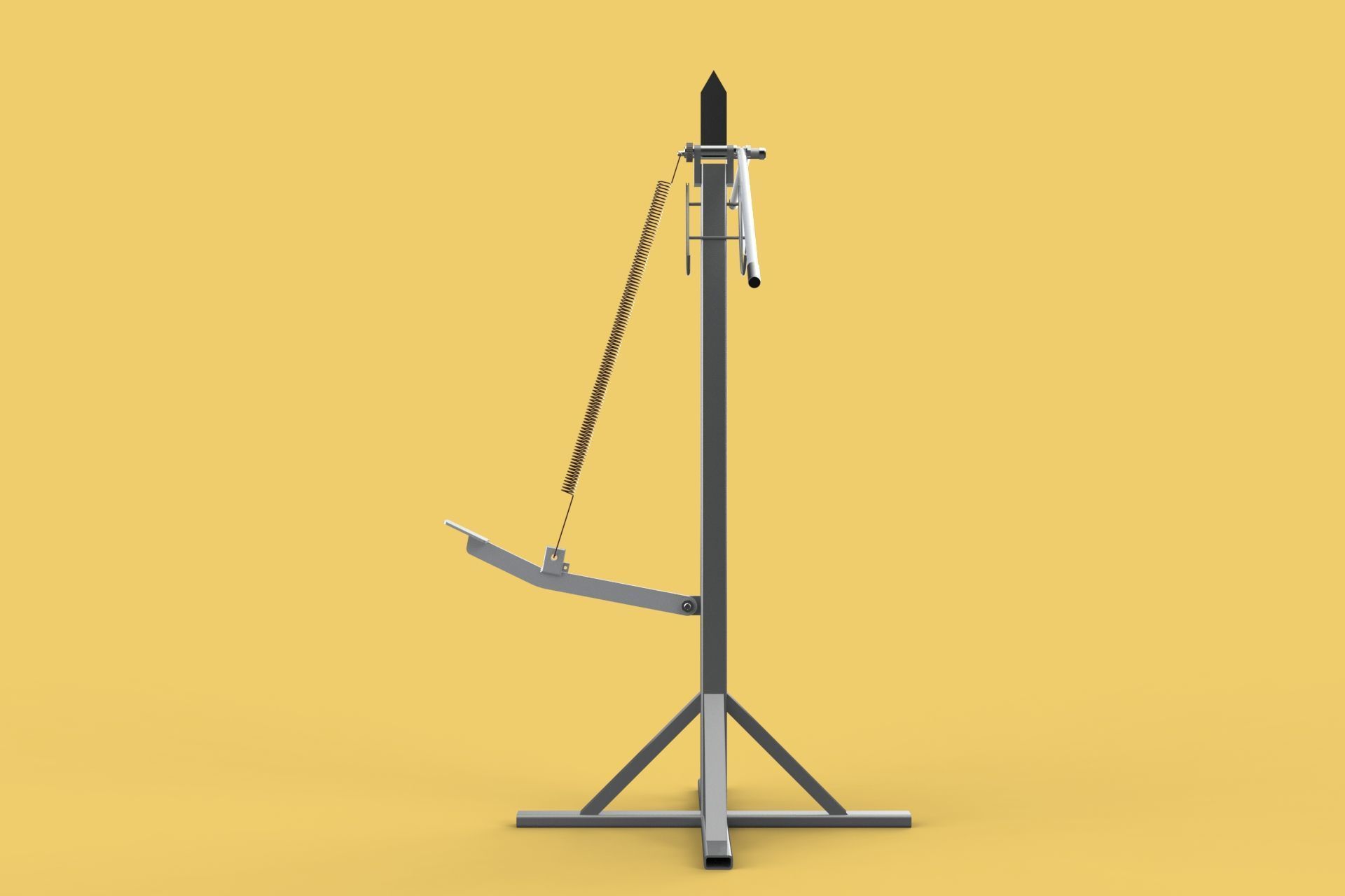 MANUAL LEVER HANDLE COCONUT PEELER SPLIT TOOL DEHUSKER EXTRACTOR 3D model_30