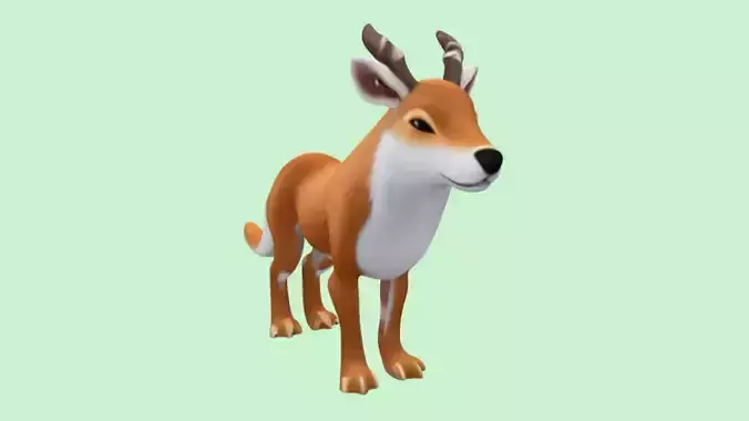 Stylized deer with horns 3d modeling