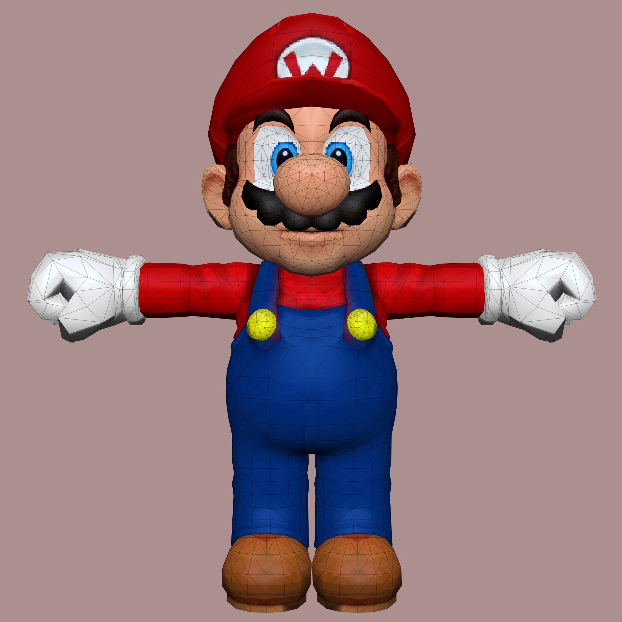 Super Mario Bros Red Edition Low-poly 3D model_2