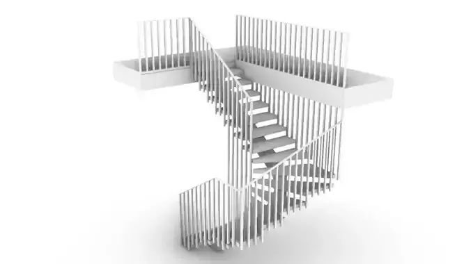 U Stairs 3D model