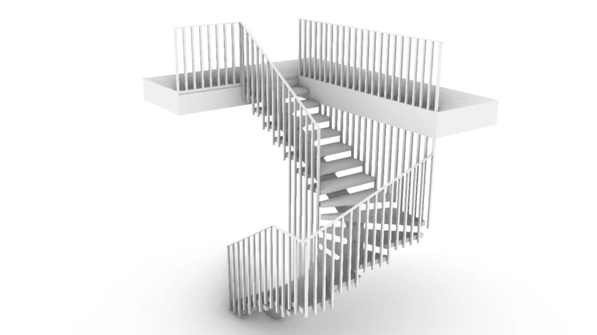 U Stairs 3D model