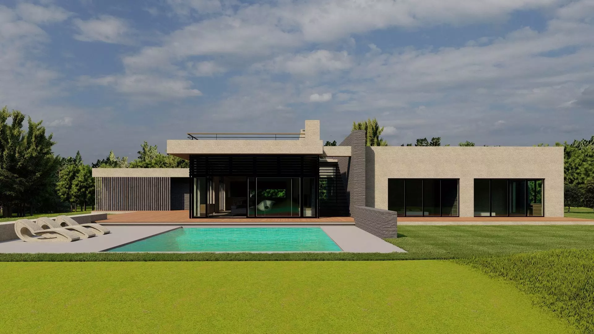 Casa Scene-villa-modern house 3D model