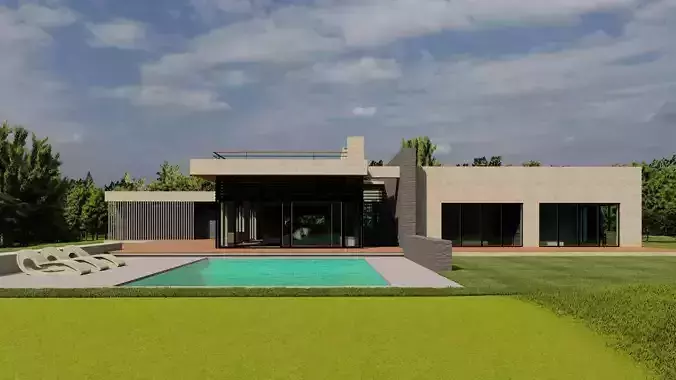 Casa Scene-villa-modern house 3D model