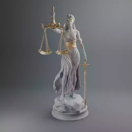 Lady Justice Statue 3D print model
