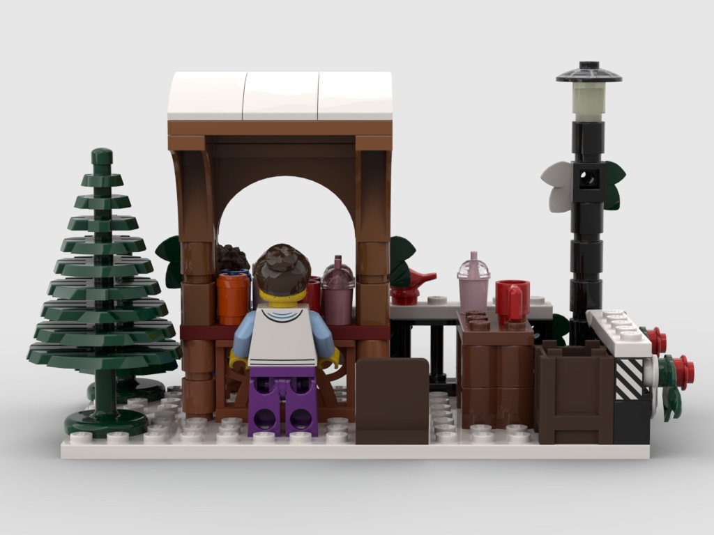 PixelBricks3D - Lego Christmas Snowboarding Drinks Stand  3D print model_2