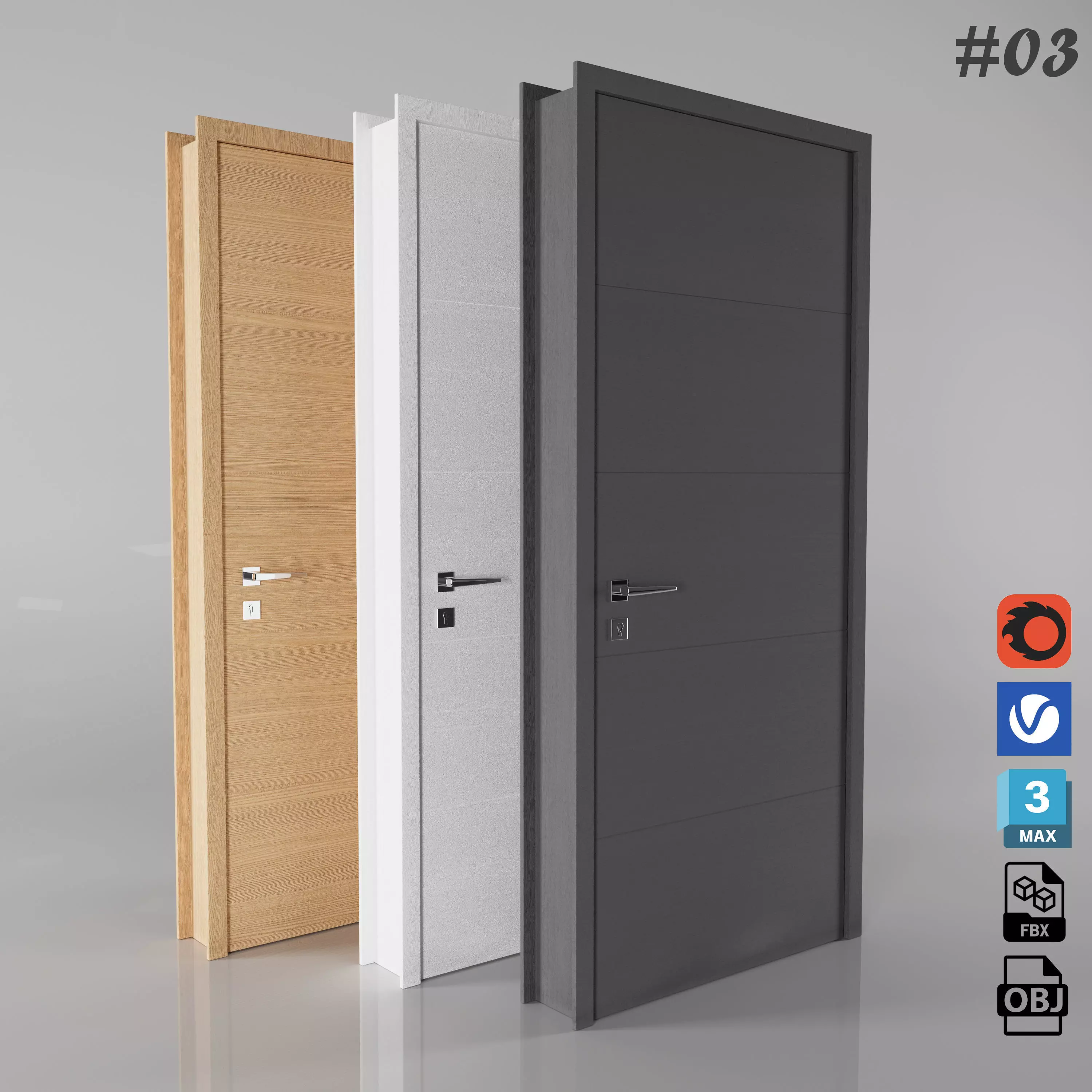 Interior Door Collection 003 3D model_0