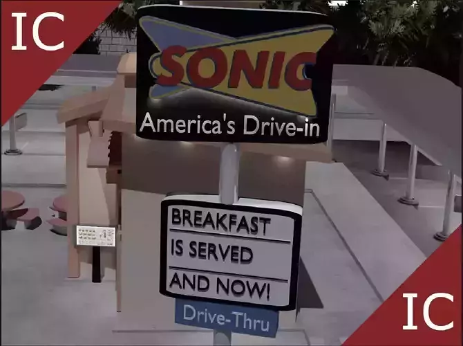 Sonic Drive Through - Fast Food Restaurant - Scene