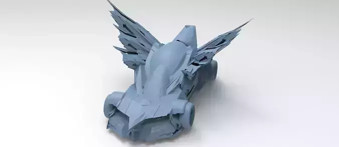 Cyberpunk mad max car wide