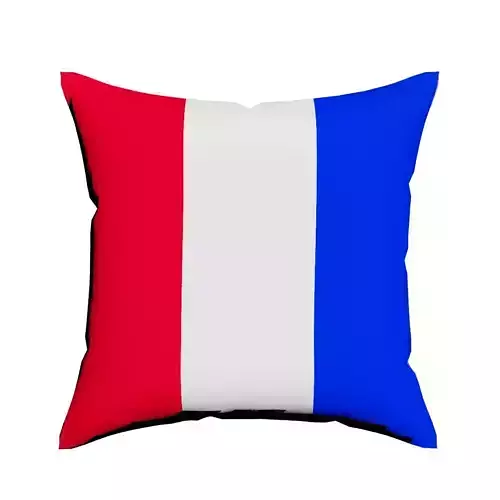 France Flag on cotton pillow 3D model 3D model