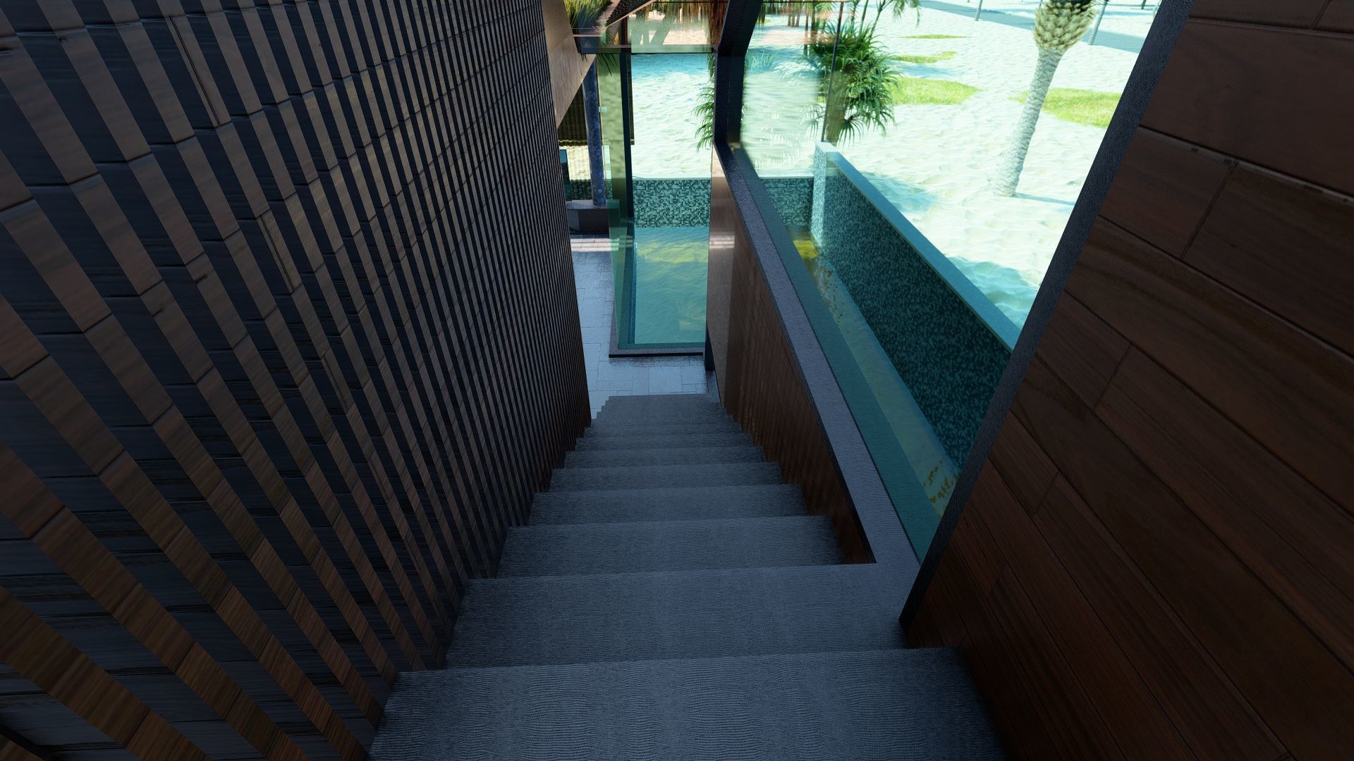 Casa Scene-villa-modern house 3D model_7