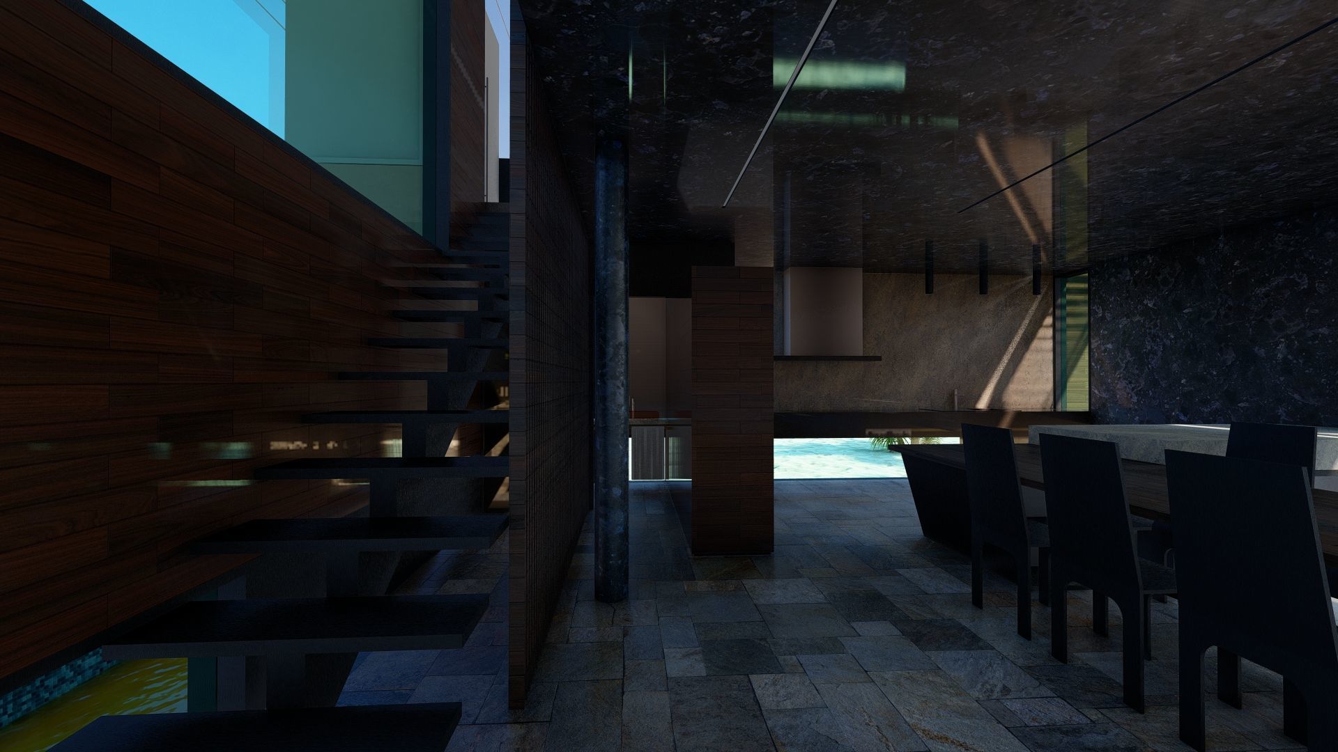 Casa Scene-villa-modern house 3D model_9