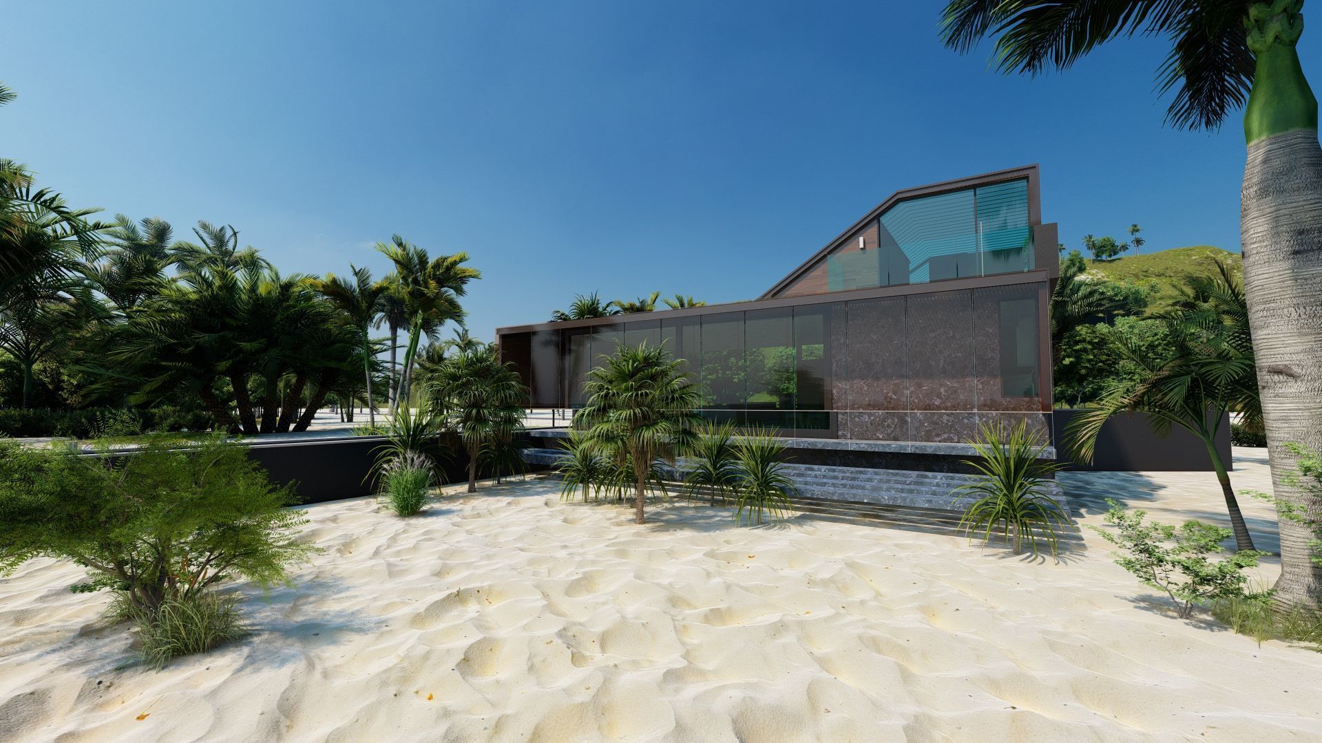 Casa Scene-villa-modern house 3D model_5