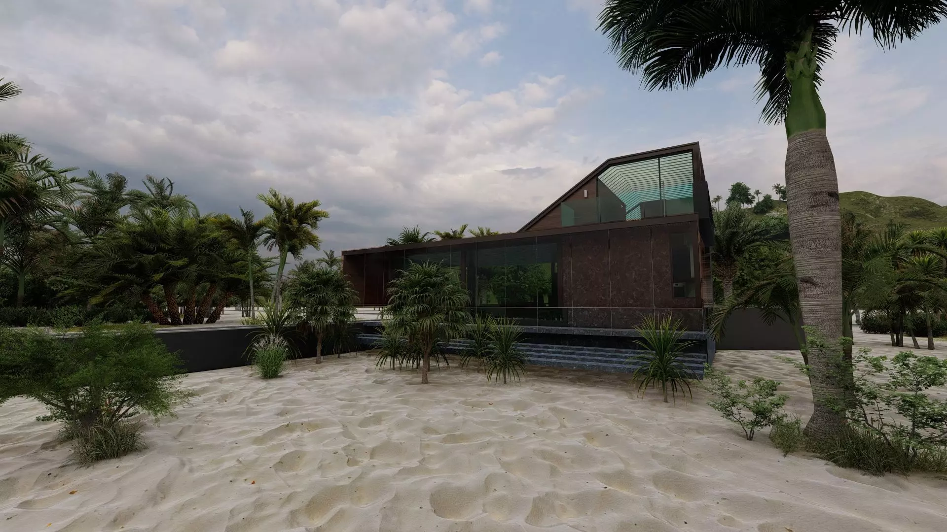 Casa Scene-villa-modern house 3D model_0
