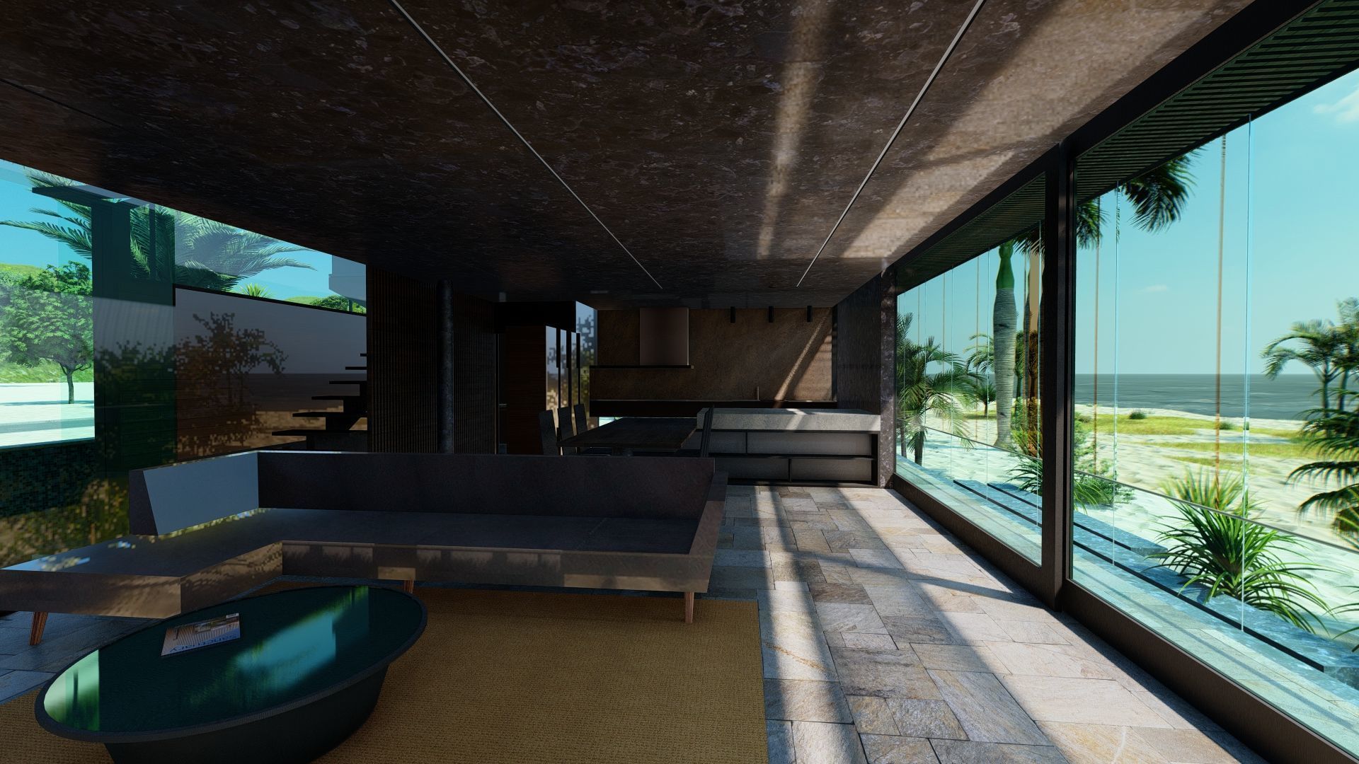 Casa Scene-villa-modern house 3D model_2