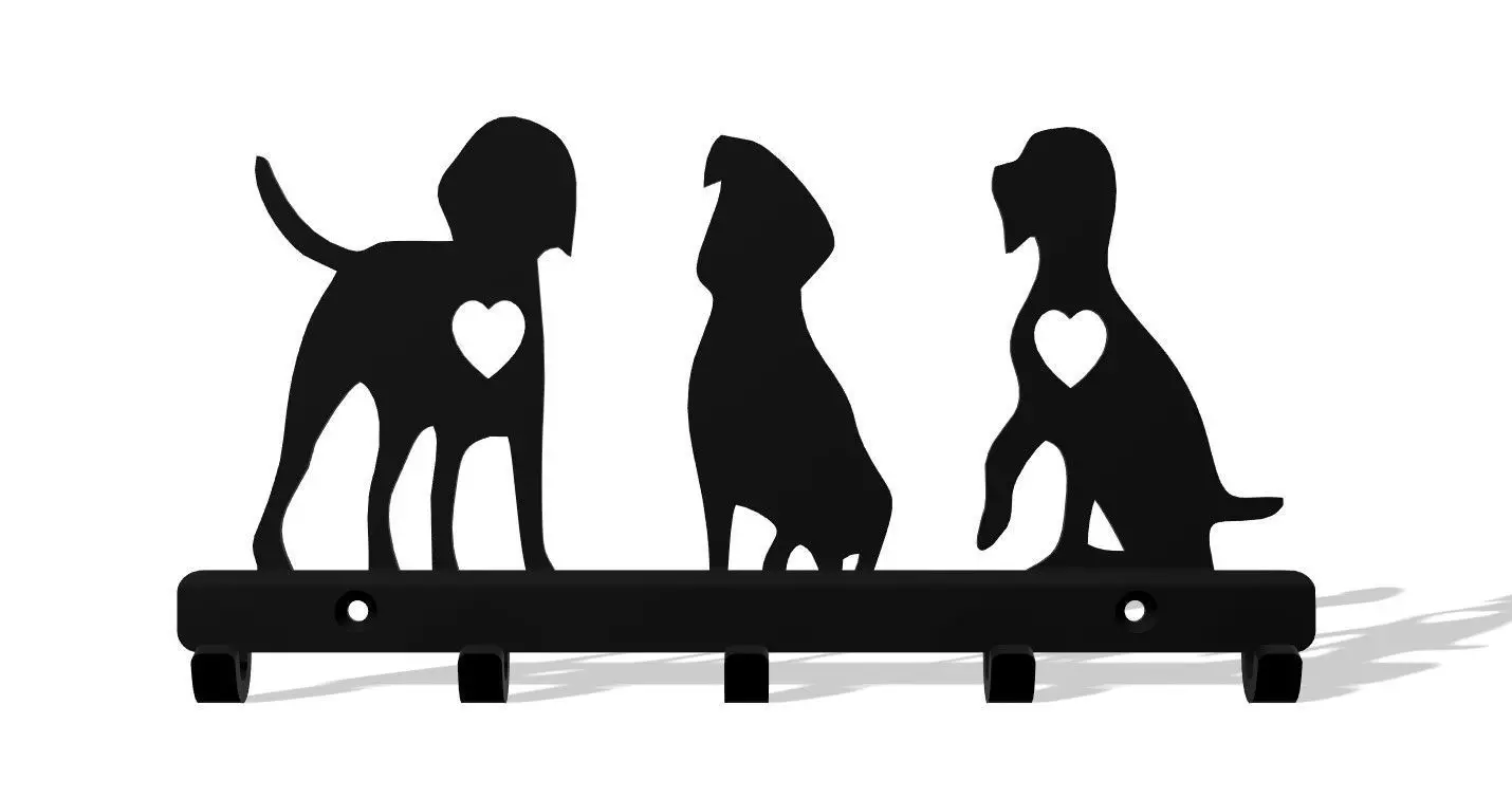 Paws and Hearts Key Holder 3D print model_0