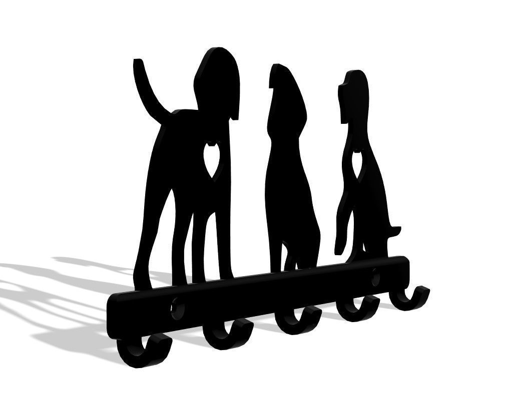 Paws and Hearts Key Holder 3D print model_1