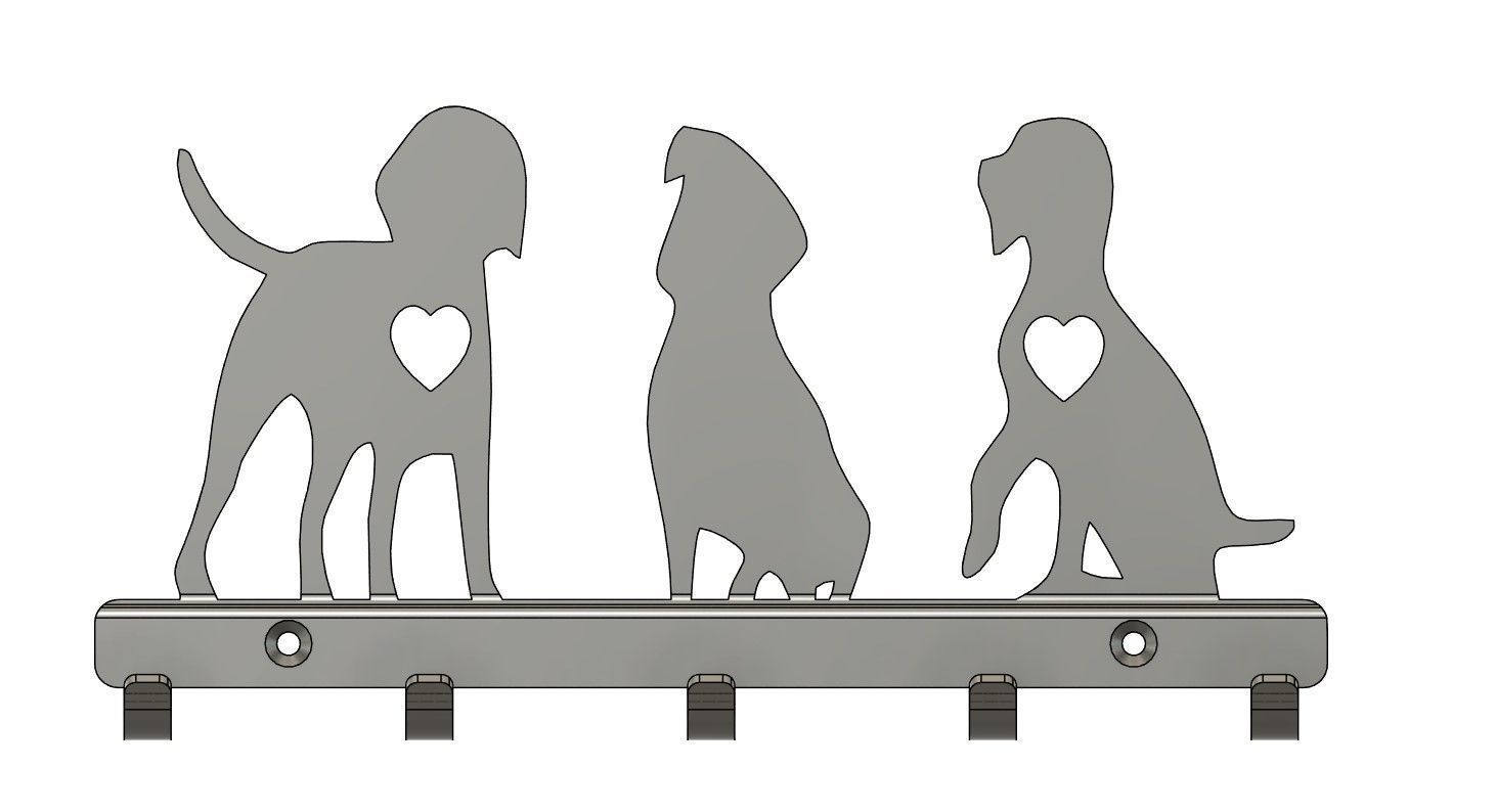 Paws and Hearts Key Holder 3D print model_2