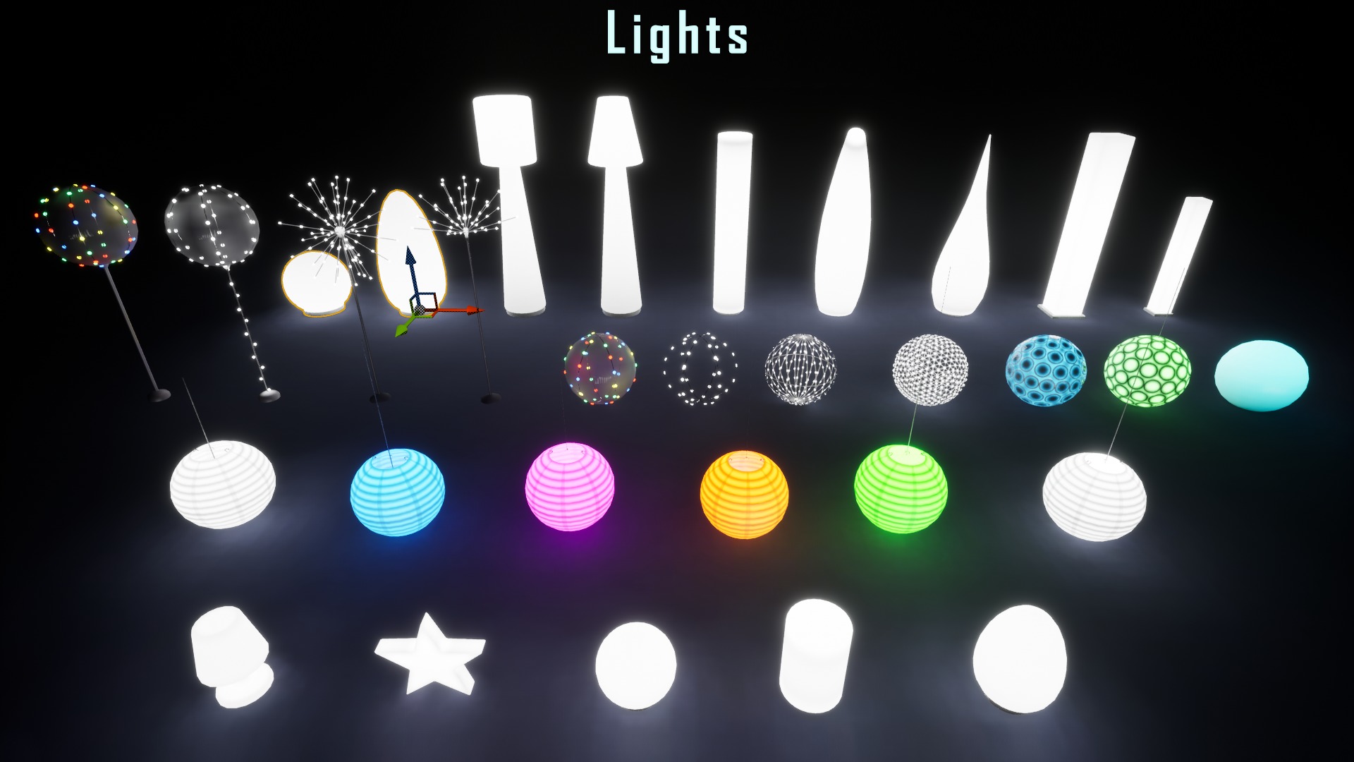 Neon furniture and decor Low-poly 3D model_6