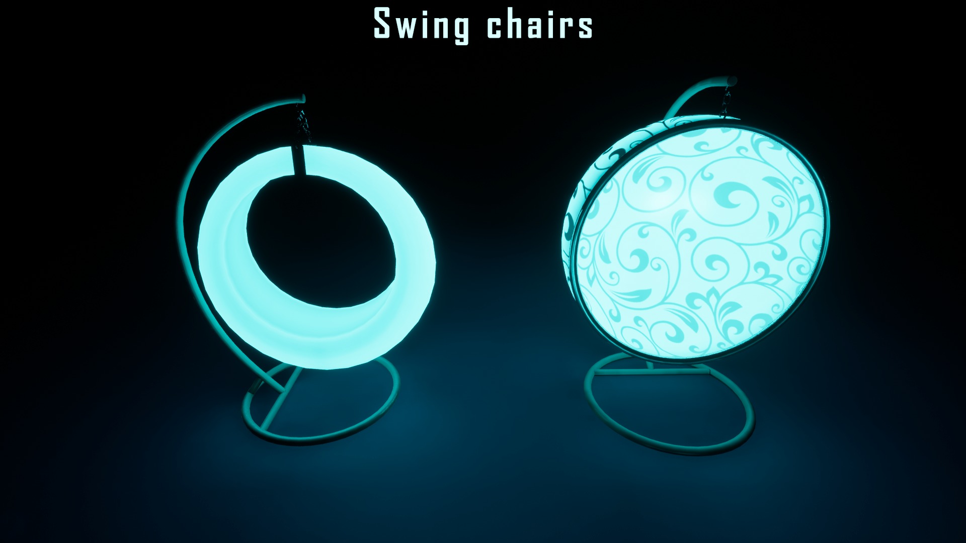 Neon furniture and decor Low-poly 3D model_7