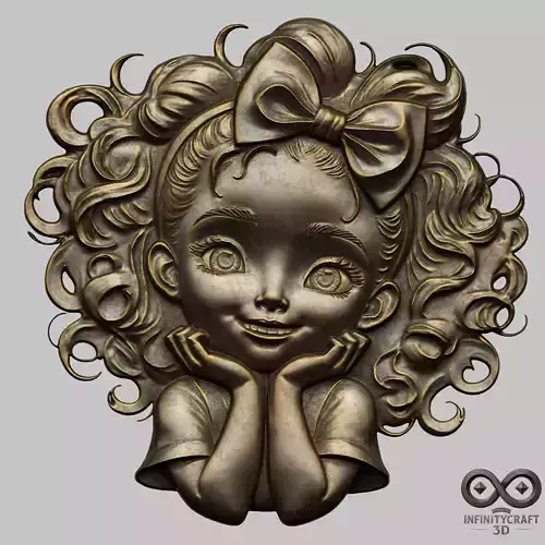 Curly Angel STL file for 3d Printing or CNC