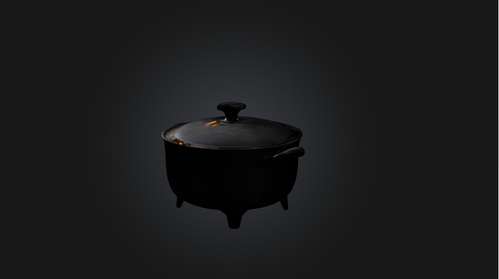 Dutch oven Low-poly 3D model_6