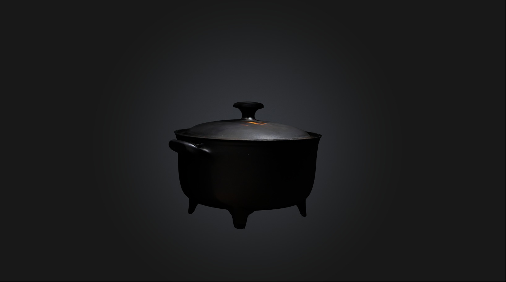 Dutch oven Low-poly 3D model_1