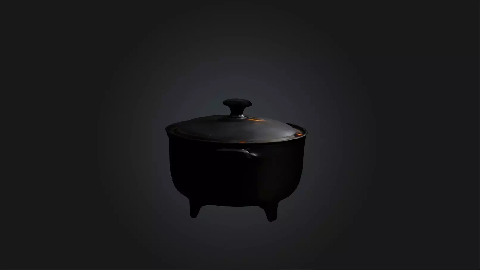 Dutch oven Low-poly 3D model_0