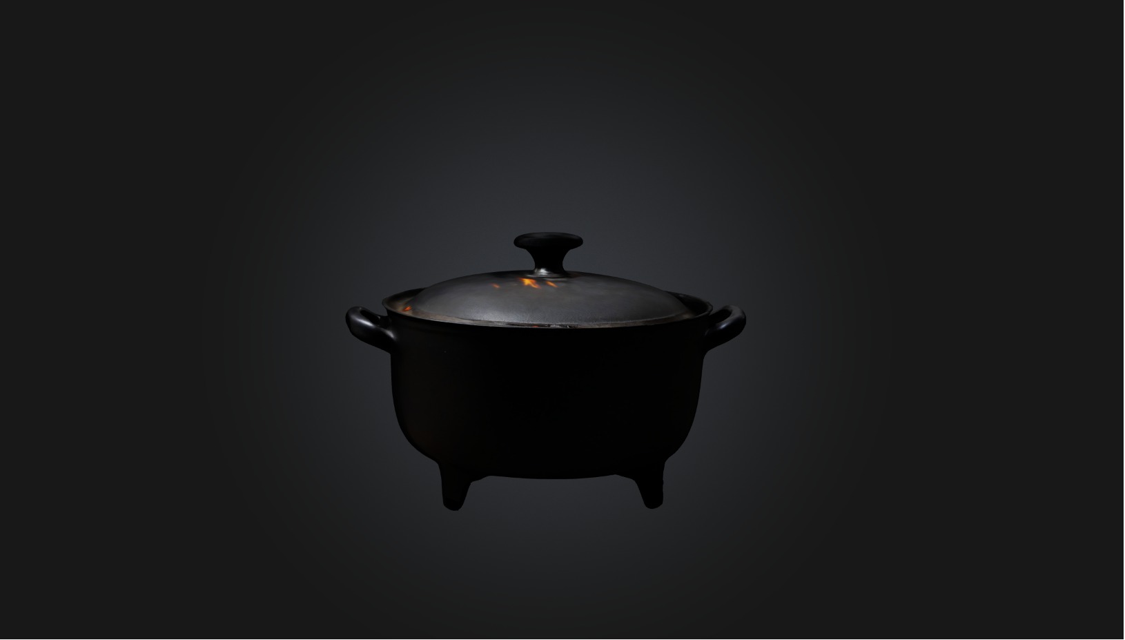 Dutch oven Low-poly 3D model_2