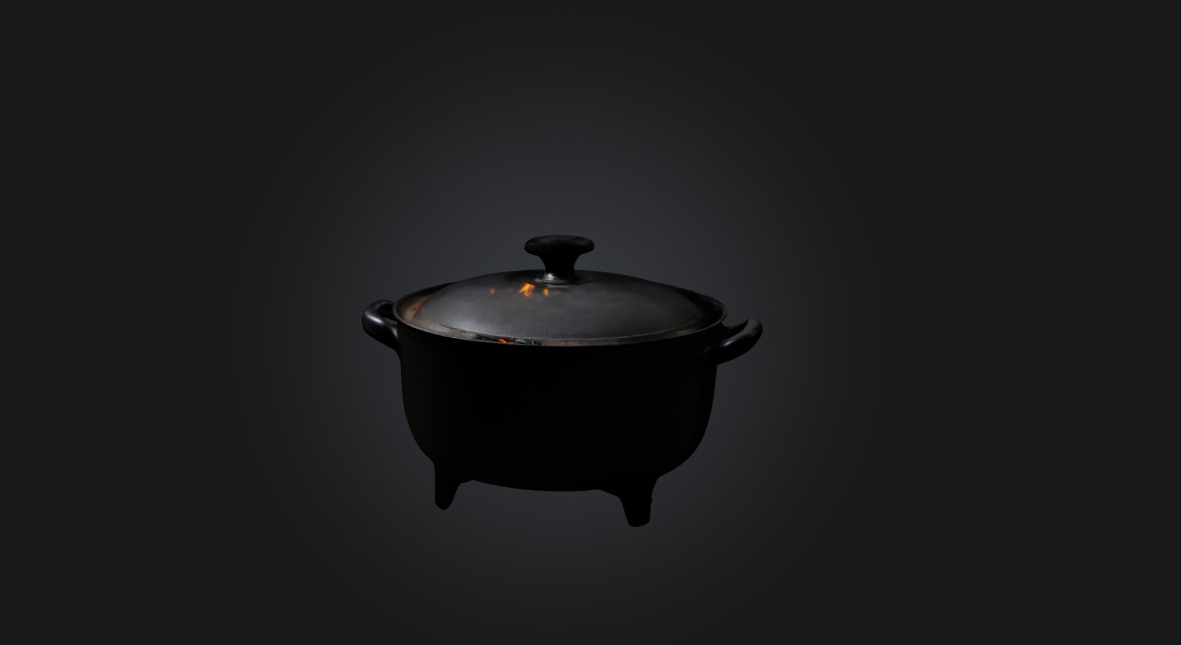 Dutch oven Low-poly 3D model_3