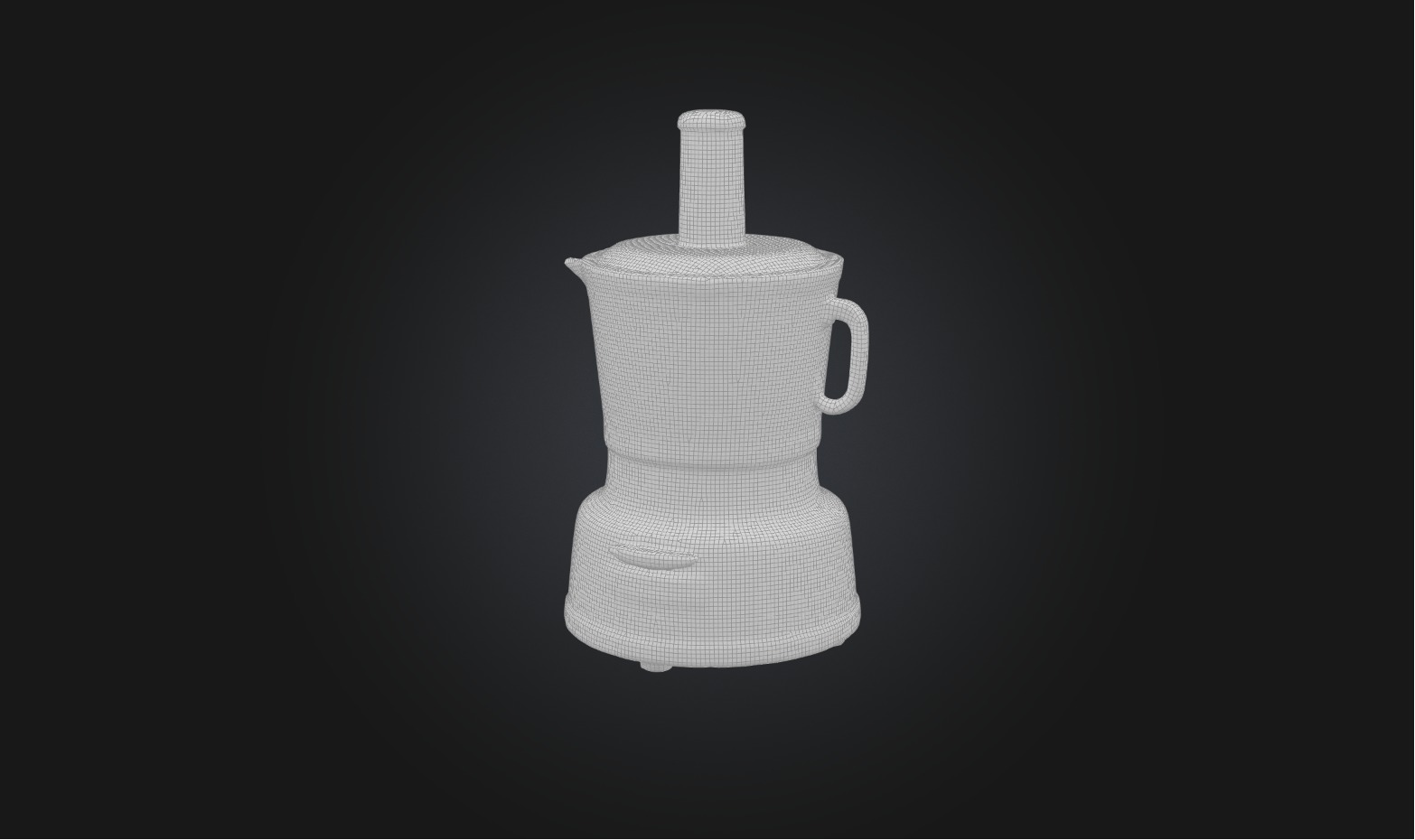 Food processor Low-poly 3D model_4