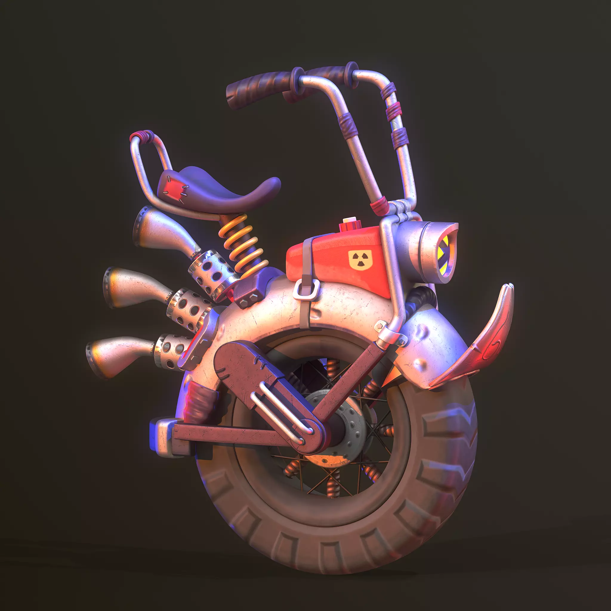 One Wheel Motorcycle Free low-poly 3D model