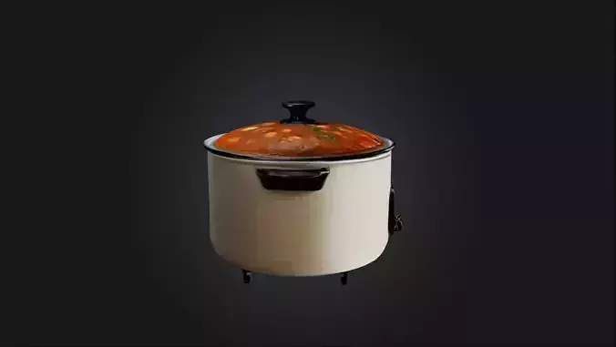 Slow cooker Low-poly 3D model