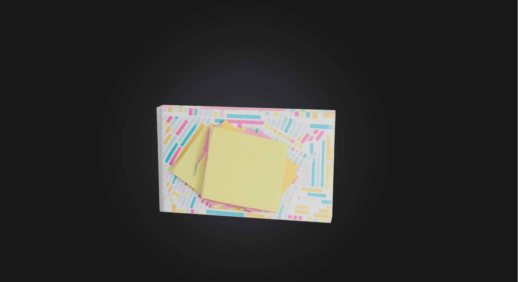 Sticky notes Low-poly 3D model_3