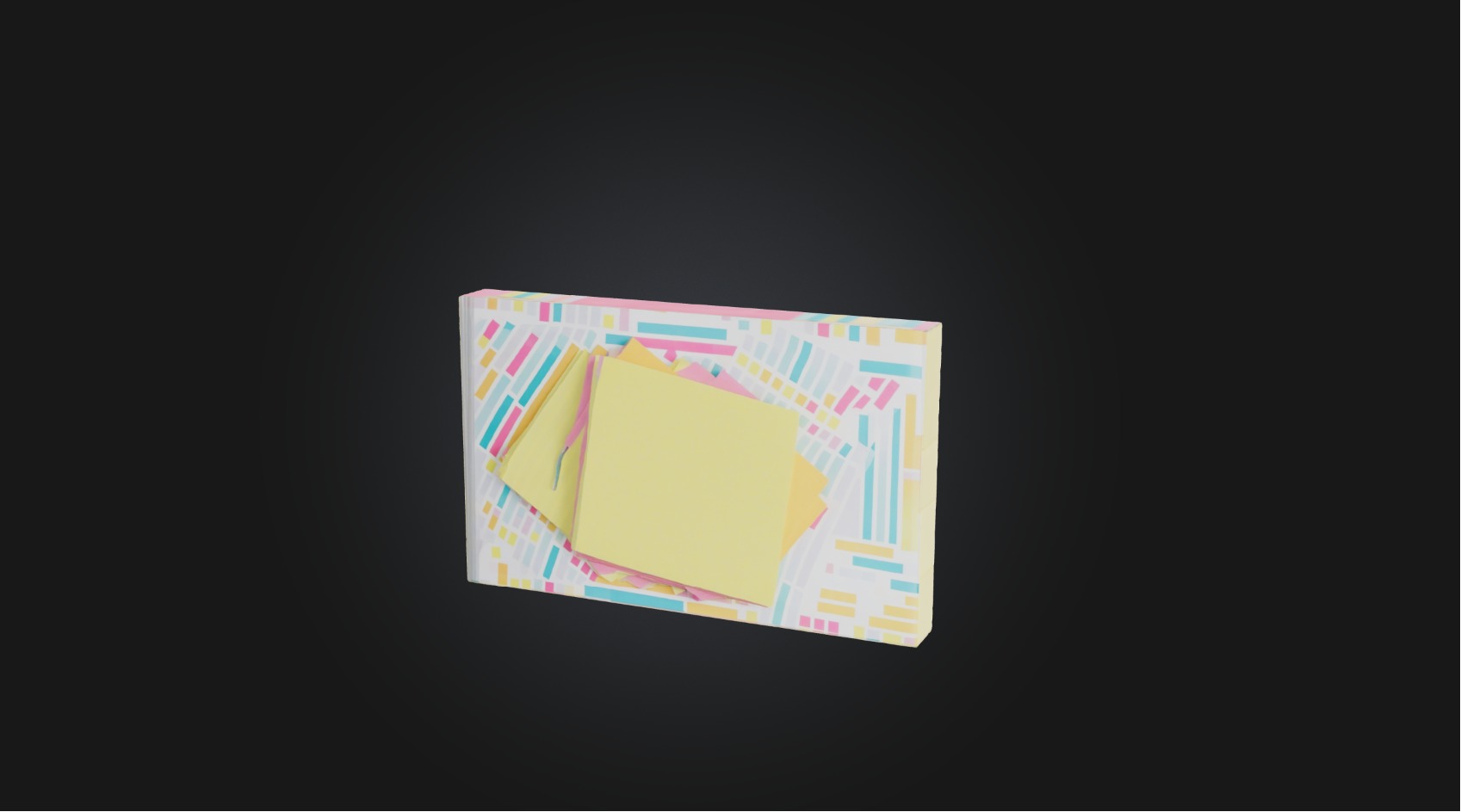 Sticky notes Low-poly 3D model_5