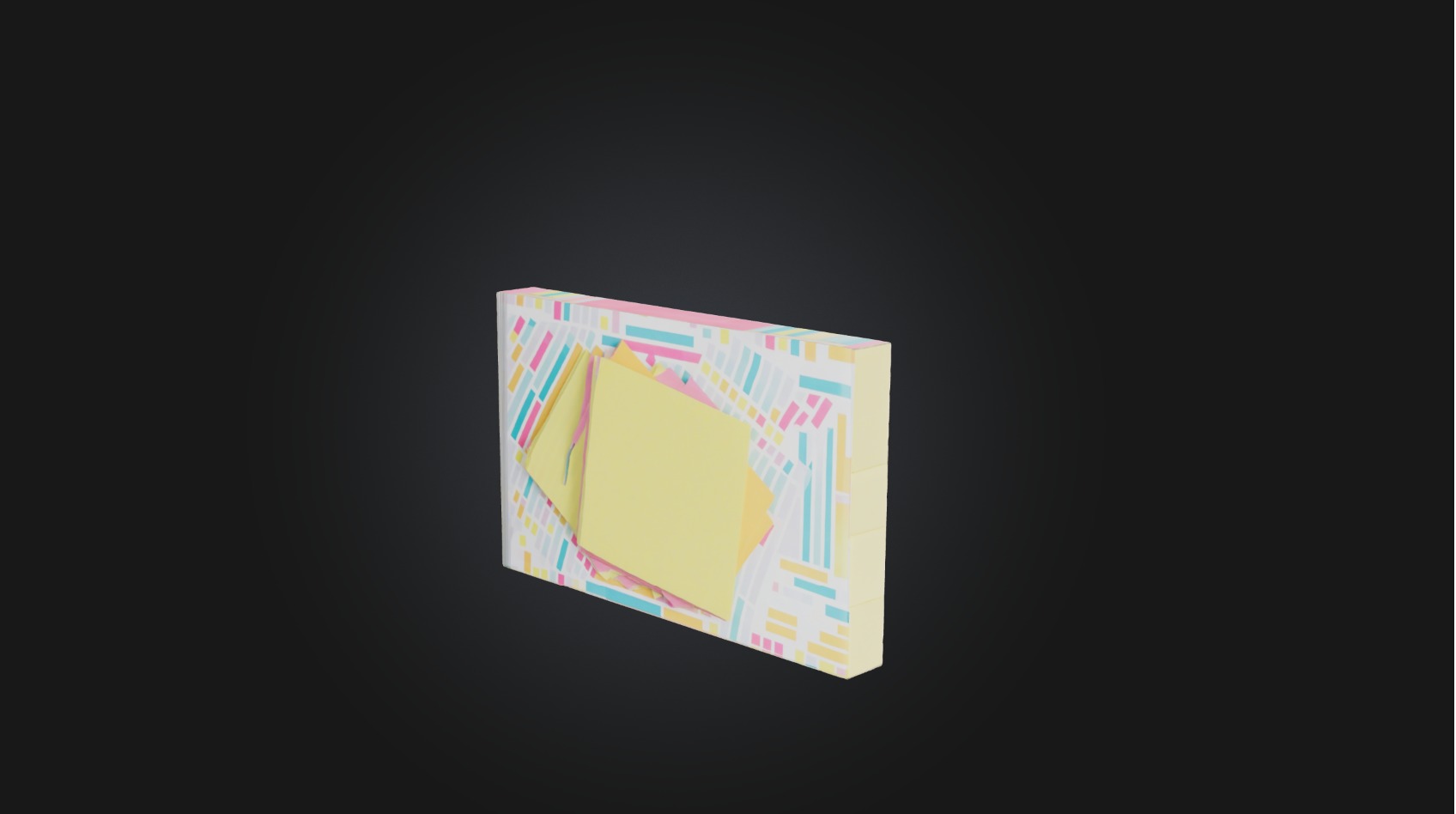 Sticky notes Low-poly 3D model_6