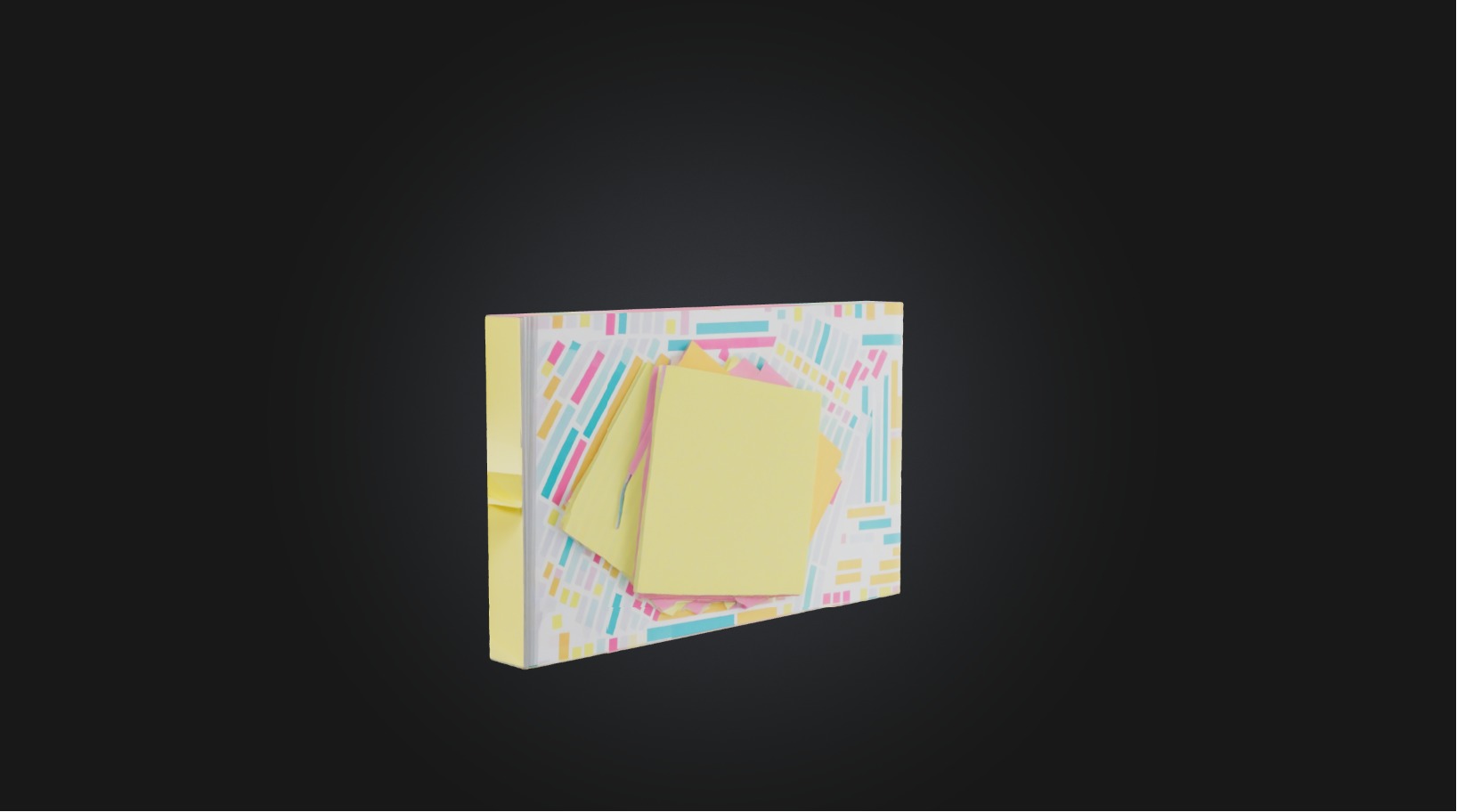Sticky notes Low-poly 3D model_1