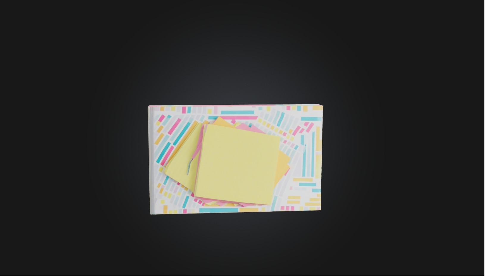 Sticky notes Low-poly 3D model_2