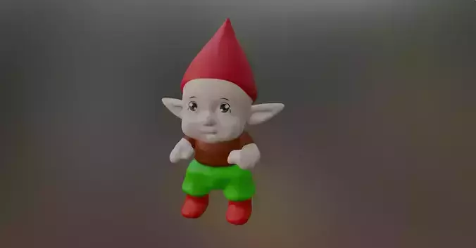 elf character gnome for game or 3d print 3d elf decoration 