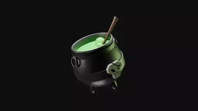 Witch Cauldron Low-poly 3D model