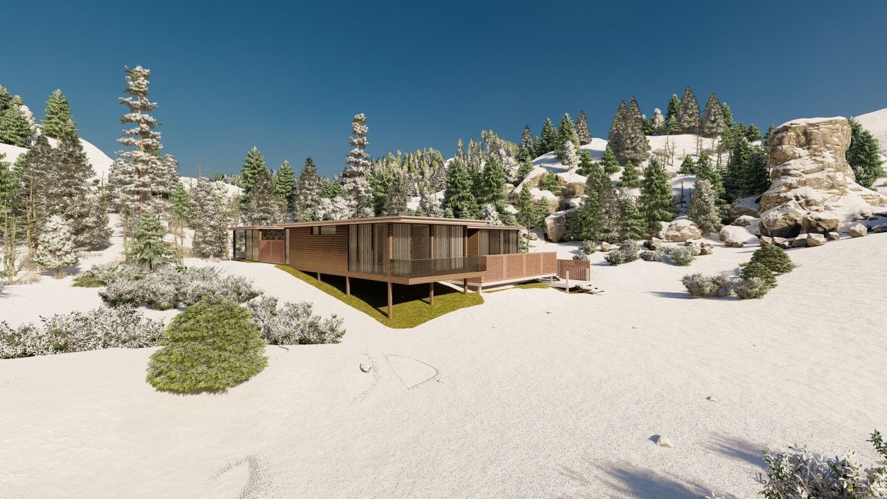 Casa Scene-villa-modern house 3D model_3