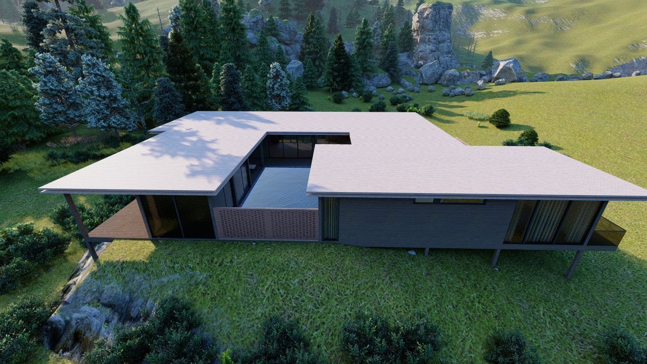 Casa Scene-villa-modern house 3D model_16