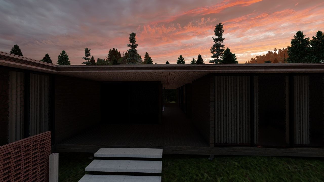 Casa Scene-villa-modern house 3D model_6